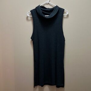 Navy Sleeveless Turtleneck Sweater